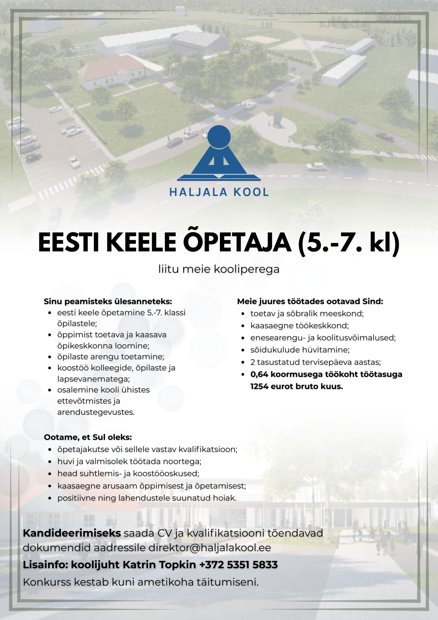 Eesti keele õpetaja töökuulutus