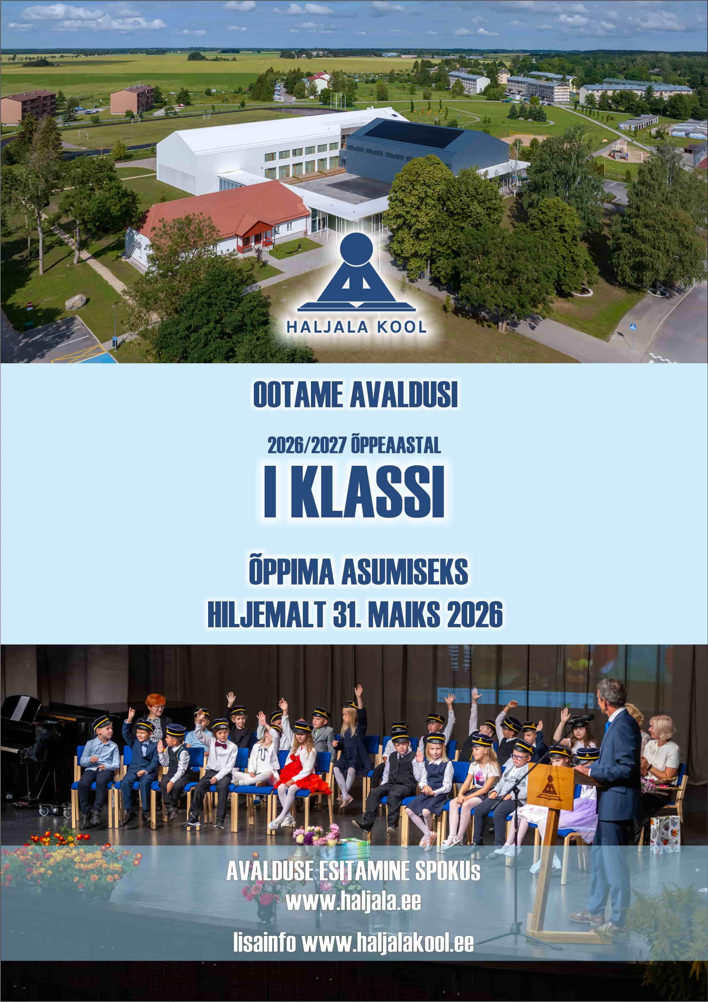 Ootame avaldusi 1 klassi 2026 Haljala Kooli